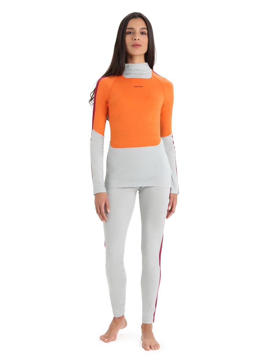 Women's Icebreaker Merino 200 Sonebula Long Sleeve High Neck Thermal Top Base Layers Ether / Flash | CA 1091JPQJ